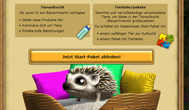 My Free Farm Startbildschirm Bild